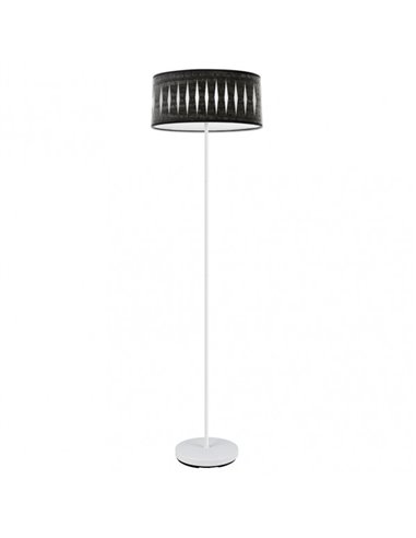 Piron Pé de Sala 1xe27 Branco/Preto Madeira 165x40x40 Cm