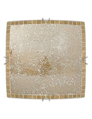 Plafon Cuadrado Tenor 3xe27 Ambar Mosaico 10x40x40 Cm