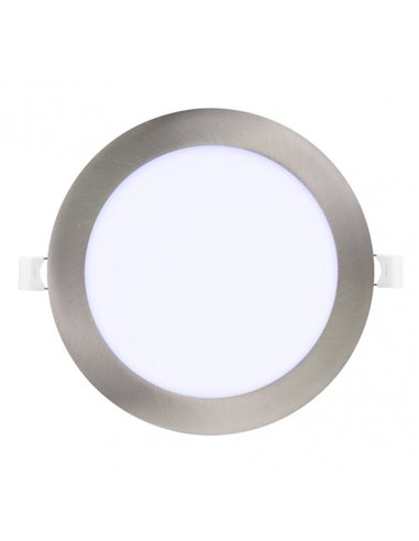 Obsidian Downlight 24w 65000k Níquel Redondo 2,5x30x30 Cm Corte 27,5 Cm