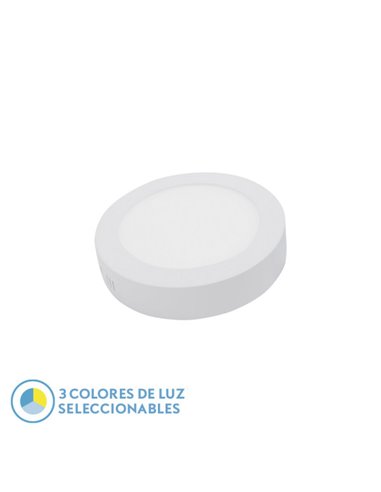 Downlight de superfície Diorito 12w 3000k-4000k-6500k Branco 1080lm 3,5x17x17 Cm