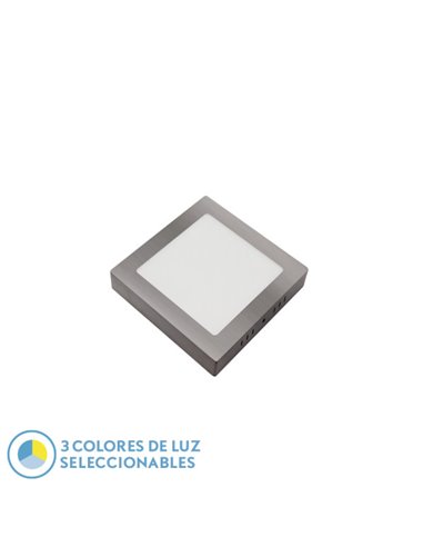 Downlight de superfície Gabbro 12w 3000k-4000k-6500k Níquel 1080lm 3,5x17x17 Cm