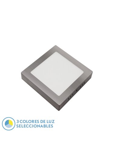 Downlight Superf.gabro 18w 3000k-4000k-6500k Niquel 1620lm 3,5x22x22 Cm