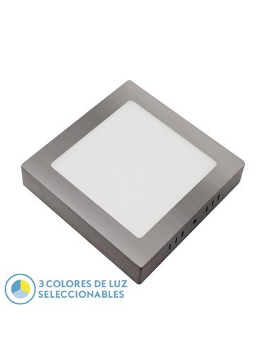 Downlight Superf.gabro 24w 3000k-4000k-6500k Niquel 2160lm 3,5x29x29 Cm