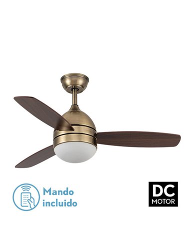 Ventilador 30w Dc Maestral Cuero 3 Aspas Roble/nogal 6 Vel. 3 Colores 106,7d C/remoto, Memoria Y Temporizador 2850lm