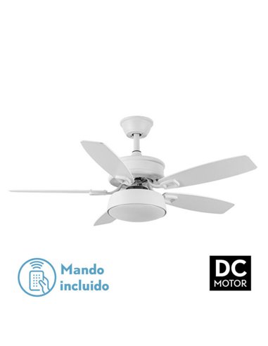 Ventilador 30w Dc Braw Blanco 5 Aspas Blanco/haya  6 Vel. 3 Colores 106,7d C/remoto, Memoria Y Temporizador 2850lm