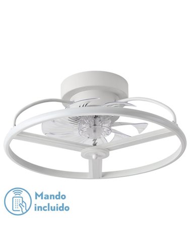 Ventilador 60w Dc Bora Blanco 8 Aspas Transp. 18x50x50cm 6Vel. 3 Colores C/remoto, Memoria, Temporizador Y Reg.Intensidad 5100lm