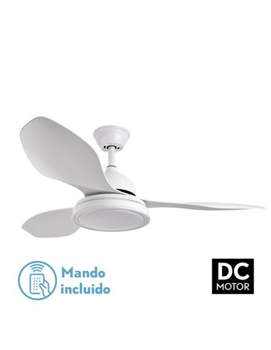 Ventilador 48w Dc Datoo Blanco 3 Aspas Blancas 6 Vel. 33/48x122x122cm 3 Colores C/remoto,memoria Y Temporizador 4080lm