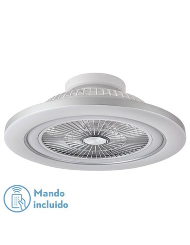 Ventilador 72w Dc Mato Niquel 5Aspas Transp. 22x58x58cm 6 Vel. 3 Colores C/remoto,memoria,temporiz Y Reg.Intensidad 6120lm