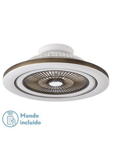 Ventilador 72w Dc Mato Cuero 5Aspas Transp. 22x58x58cm 6 Vel. 3 Colores C/remoto,memoria,temporiz Y Reg.Intensidad 6120lm