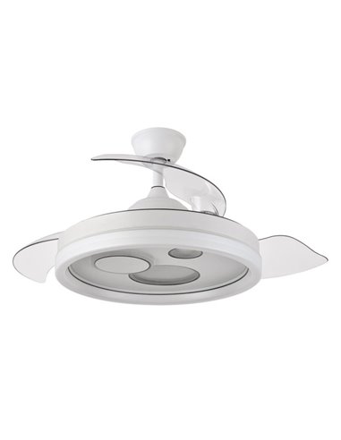 Ventilador Dc Turia 72w 6120lm Blanco 3 Asp.desplegables 32/47x50/107d. 3 Colores C/remoto+temporizador+memoria