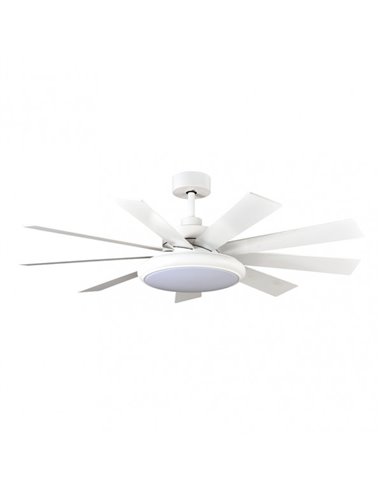 Ventilador Dc Pireo 36w Blanco 9 Aspas Blanca/haya  6 Vel 3Colores 3800lm 132d C/remoto, Memoria Y Temporizador