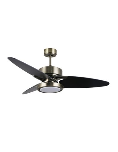 Ventilador de Teto DC Cross 30W Couro 3 Lâminas Nogueira Preta