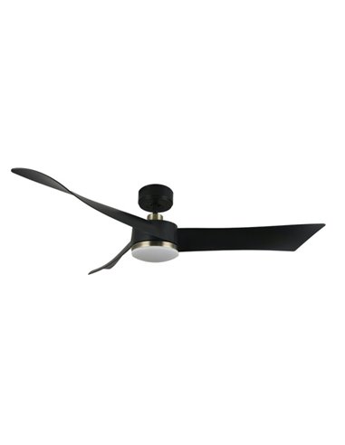 Ventilador de teto Tempel DC 26W couro preto 3 lâminas