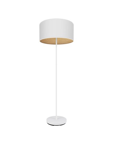 Pie Salon Tania 1xe27 Blanco/blanco-madera Clara 162x40x40 Cm