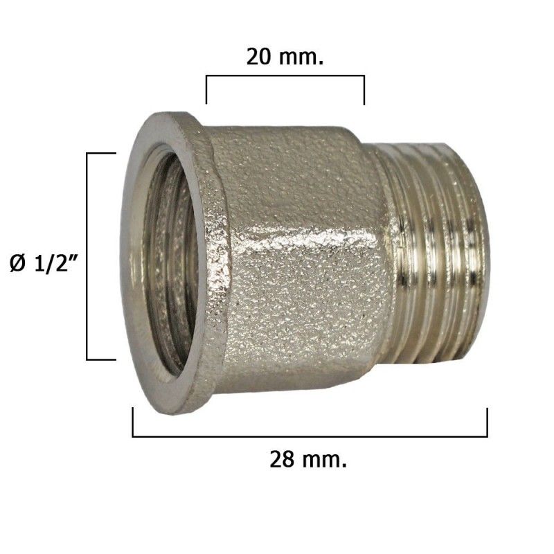 Extensão Hexagonal Cromada 1/2x20
