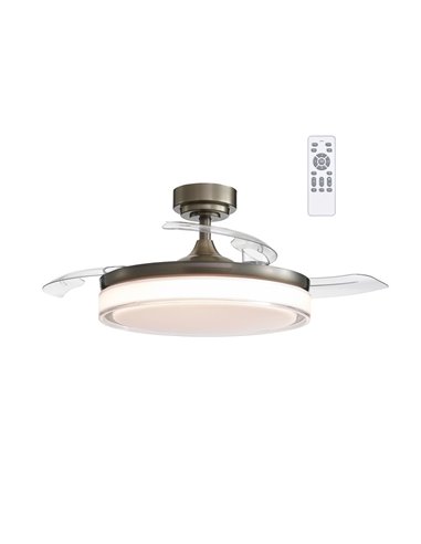 Ventilador LED de lâminas retráteis em couro Aneto 45W