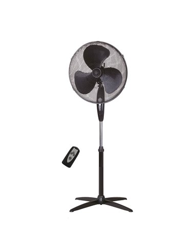 Ventilador de pie con mando 43cm 45W Negro