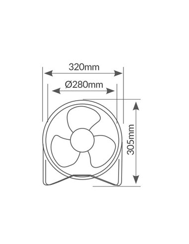 Ventilateur de sol métallique 25 cm 50 W