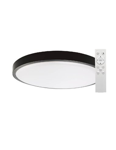 Plafoniera LED rotonda Andra 24W 3000K a 6500K dimmerabile Nero