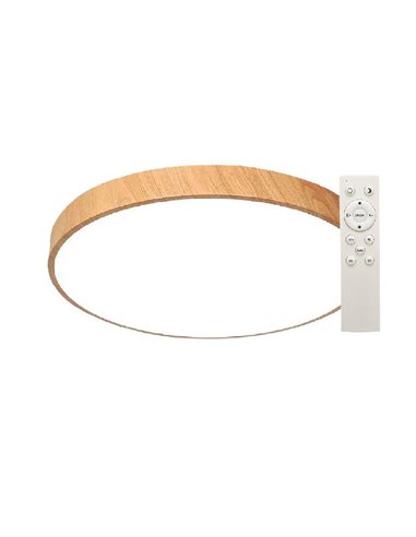 Plafonnier LED Andra rond 24W 3000K à 6500K dimmable Effet bois