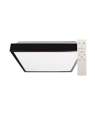 Plafonnier LED carré Andra 30W 3000K à 6500K dimmable Noir