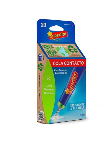 Pegamento Supertite Contacto 20 CC. Cola Contacto, Pegamento Cuero, Madera Caucho. Resistente y Flexible.