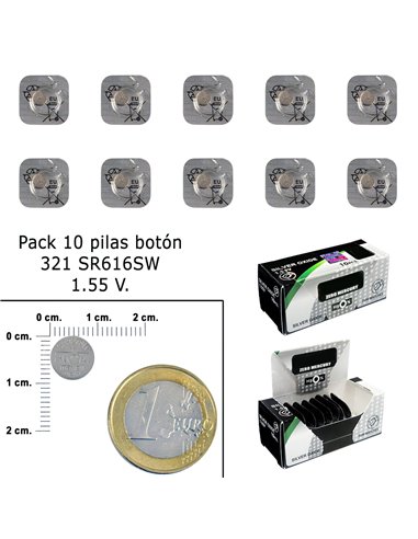 Silberoxid-Knopfbatterie 321/SR616SW (Box 10 Batterien)