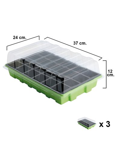 Saatbett-Keimungsgewächshaus 24 Fächer mit Anti-Tropf-Tablett Sets mit 3 Stück Aussaat/Keimung von Pflanzen