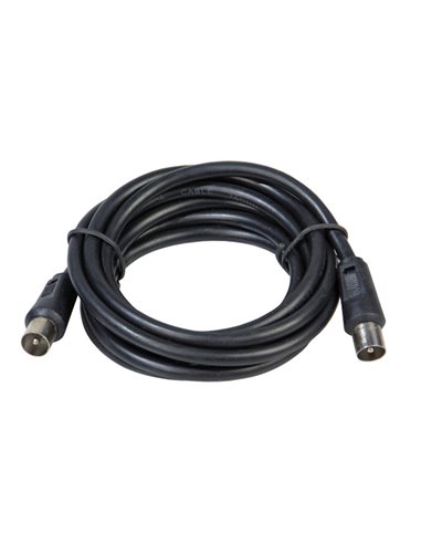  TV Video Stecker-Stecker-Verlängerung 2 Meter/Ø 9,5 mm. Mit Stecker-Buchsen-Adapter Farbe Schwarz