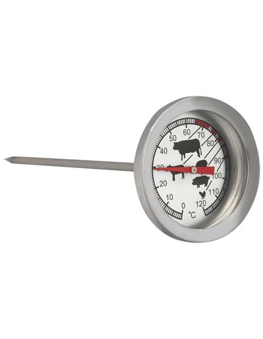 Analog Thermometer For Kitchen, With Probe. Ideal Ovens, Meats, Roasts, etc. With Optimal Temperature Indicator According to Mea