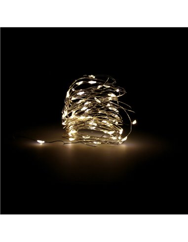 Garland Christmas Lights Microled 40 Leds Warm White Color. Indoor Christmas light IP20 A Batteries (3 AA Not Included)