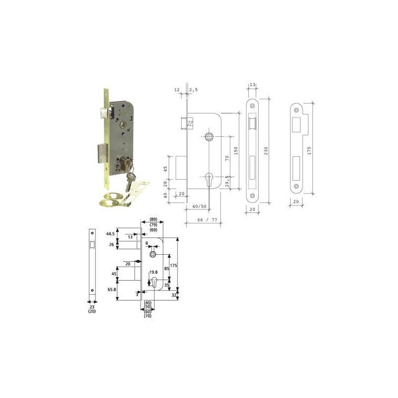 Cerradura Tesa 2030-hl/40