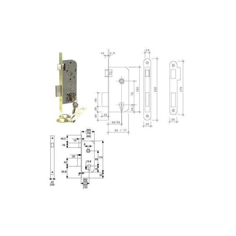 Fechadura Tesa 2030-hl/60