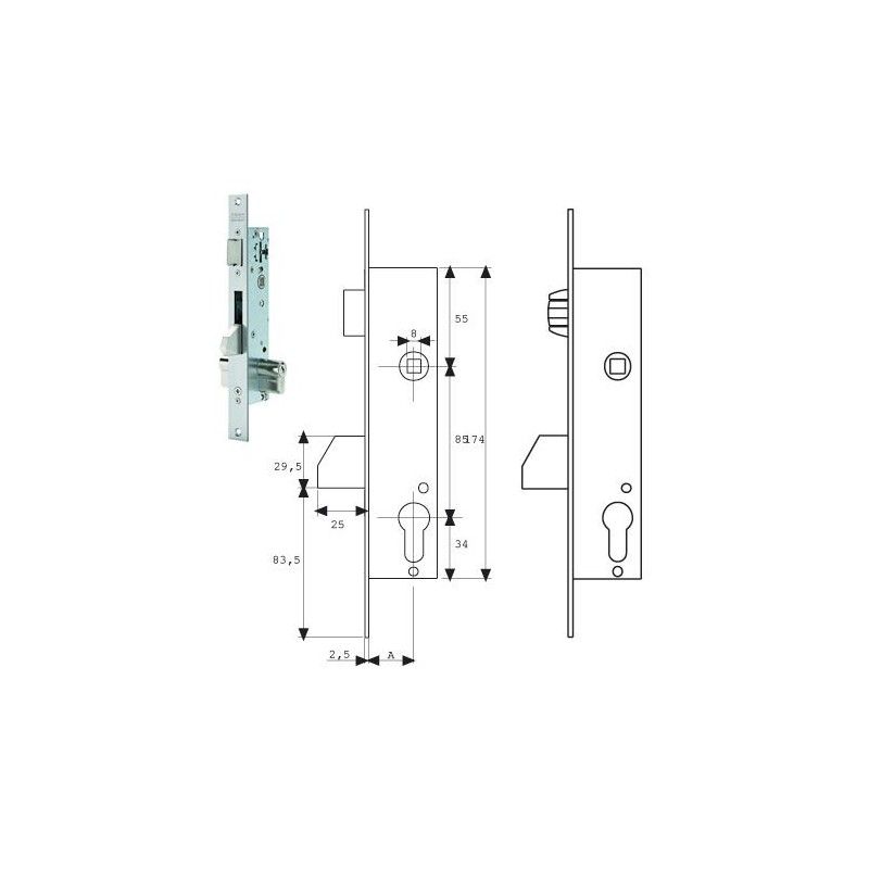 Fechadura Tesa 2216/20/3ai