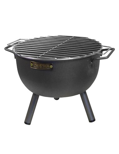 Barbacoa sobremesa redonda con parrilla zincada ø30x28cm imex el zorro