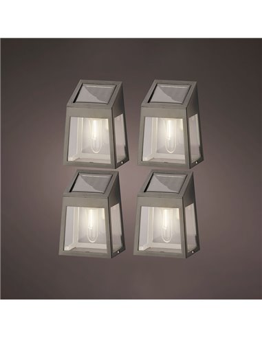 Set de 4 apliques de pared solar led 898174