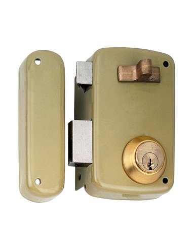 Cerradura sobreponer con cilindro 5056a entrada 70mm. mano izquierda 95056ahe70i lince