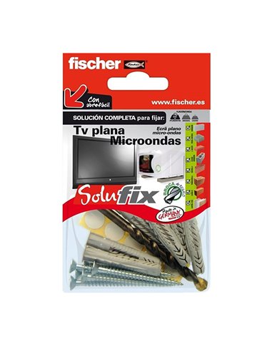 Kit fijación tv plana/microondas 502690 solufix fischer