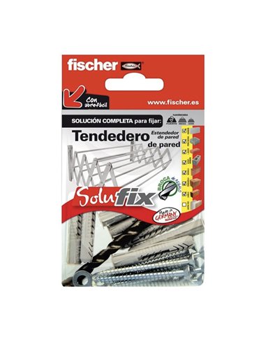 Kit fijación tendedero pared 502681 solufix fischer