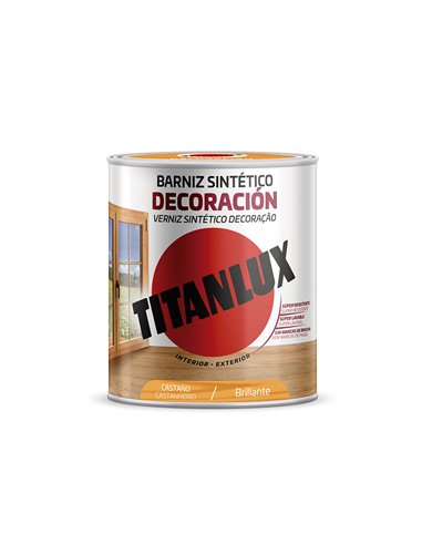 Barniz sintético decoración brillante castaño 750ml titanlux m10100134