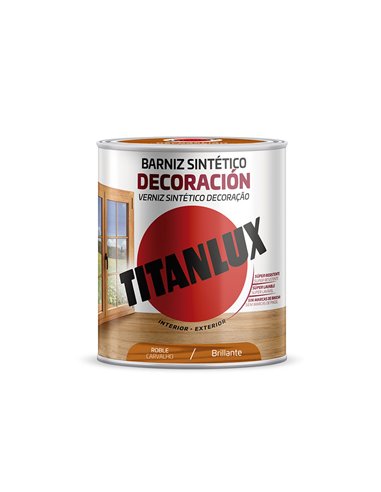 Barniz sintético decoración brillante roble 750ml titanlux m10100234