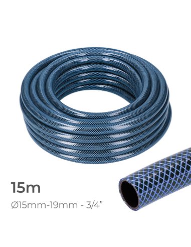 Manguera de jardin blue interior ø19mm. exterior ø25mm (3/4") rollo 15m edm