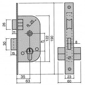 TESA R100B566 CERRADURA SEGURIDAD 1 PUNTO ESMALTADA - Ferreteria