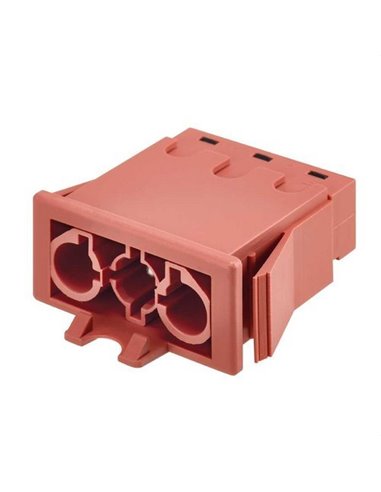 Conector rápido empotrar M 3P rojo