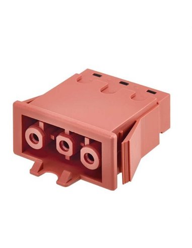 CONECTOR RAPIDO EMPOTRAR HEMBRA 3P ROJO