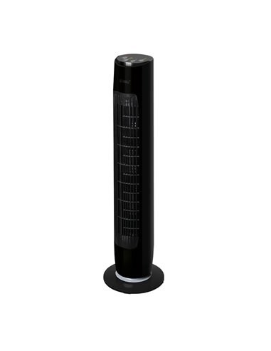 Ventilador de torre oscilante con mando 45W Negro