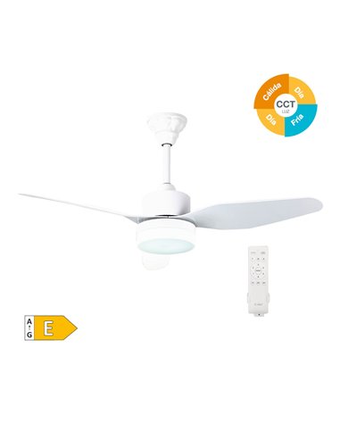 Ventilador de techo con mando 46' CCT 3 aspas Blanco