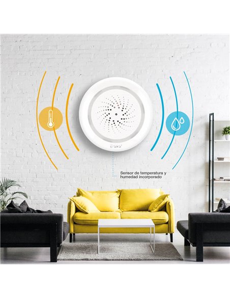 Alarma con sirena y control de temperatura y humedad vía wifi
