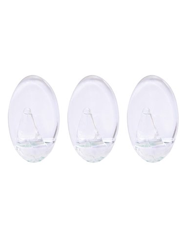 Pack 3 Perchas adhesivas Transparentes