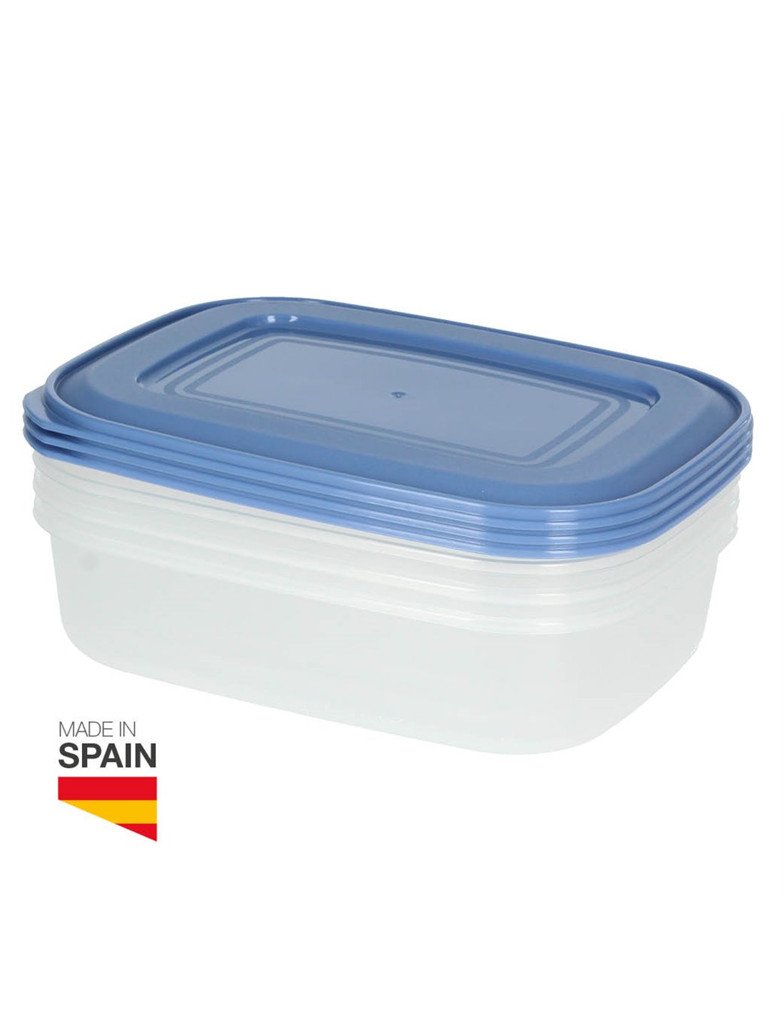 Recipiente Hermetico Plastico Rectangular 500 Ml. 15.5x10.5x5.5